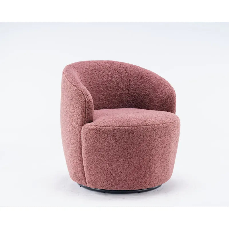 Sillón giratorio de 360° con barril – Tejido suave de borreguito, respaldo ergonómico