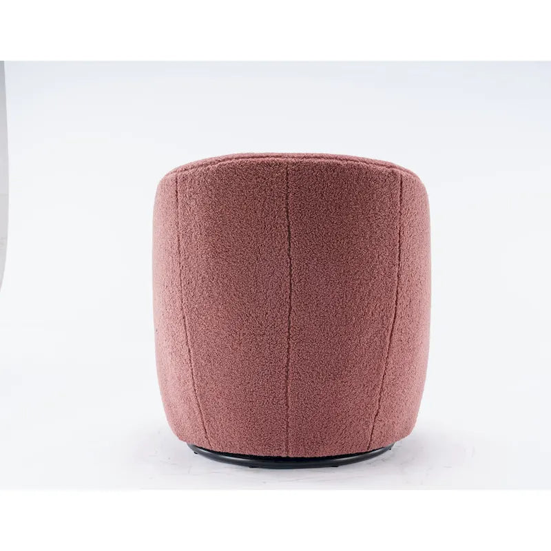 Sillón giratorio de 360° con barril – Tejido suave de borreguito, respaldo ergonómico