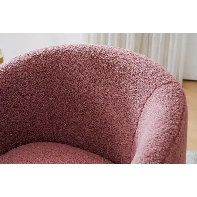 Sillón giratorio de 360° con barril – Tejido suave de borreguito, respaldo ergonómico