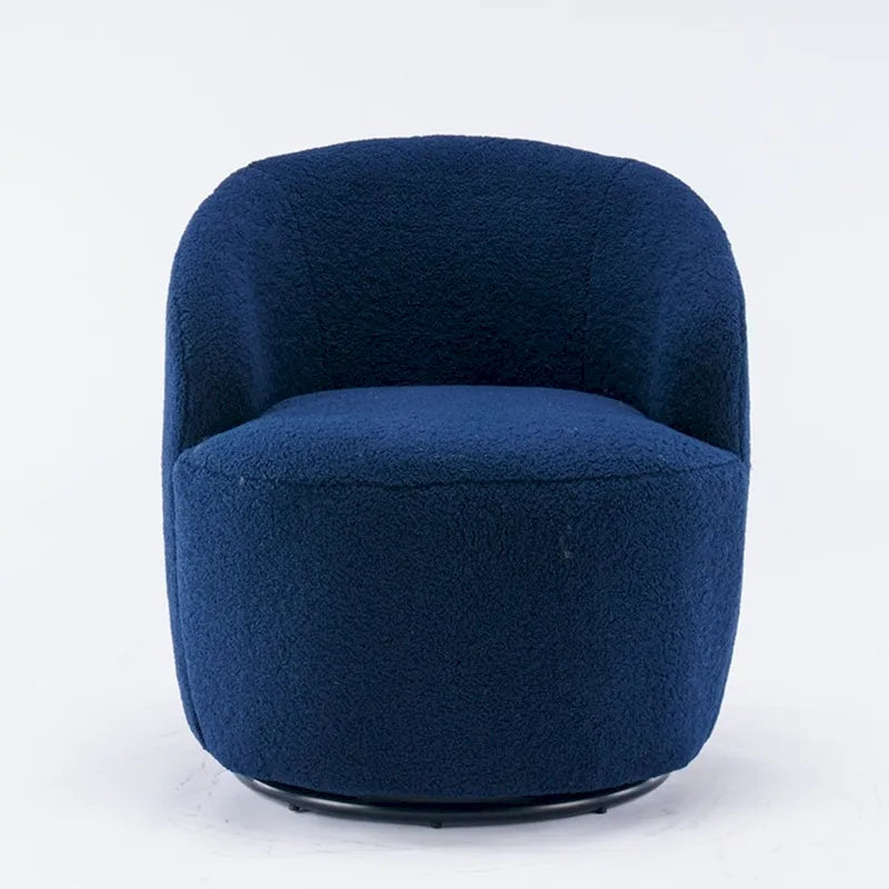 Sillón giratorio de 360° con barril – Tejido suave de borreguito, respaldo ergonómico