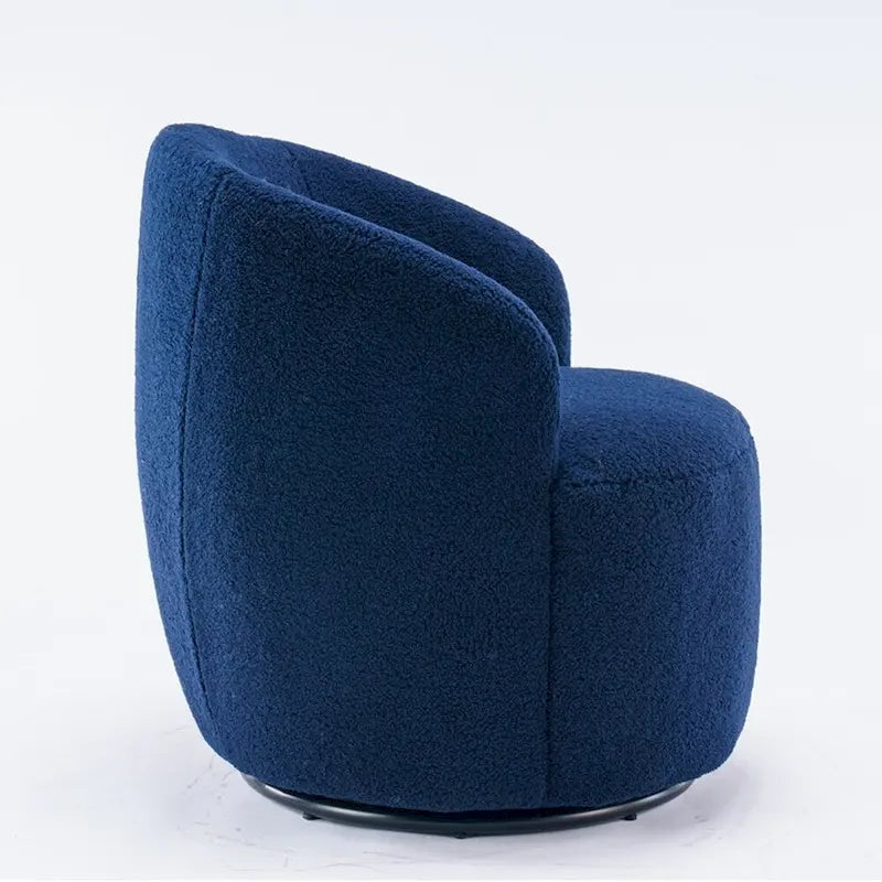 Sillón giratorio de 360° con barril – Tejido suave de borreguito, respaldo ergonómico