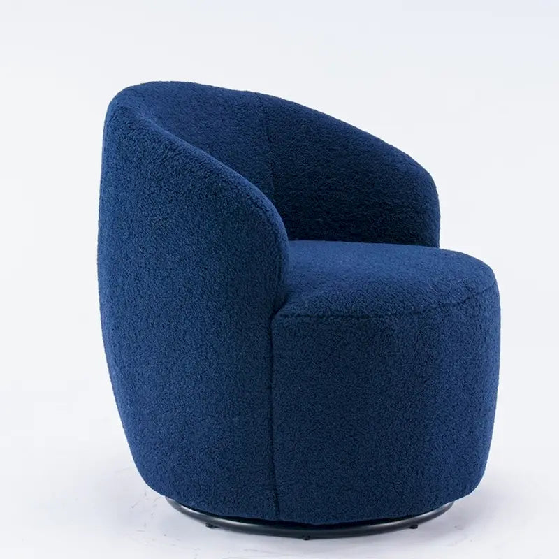 Sillón giratorio de 360° con barril – Tejido suave de borreguito, respaldo ergonómico