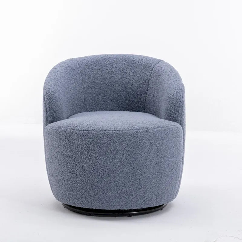 Sillón giratorio de 360° con barril – Tejido suave de borreguito, respaldo ergonómico