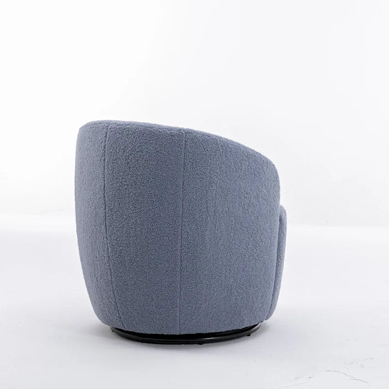 Sillón giratorio de 360° con barril – Tejido suave de borreguito, respaldo ergonómico