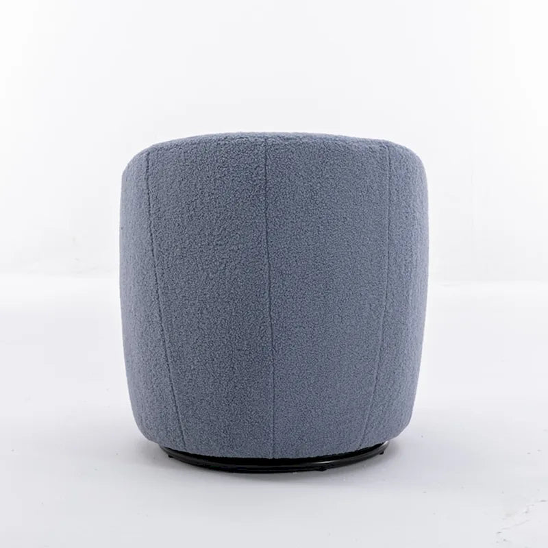 Sillón giratorio de 360° con barril – Tejido suave de borreguito, respaldo ergonómico