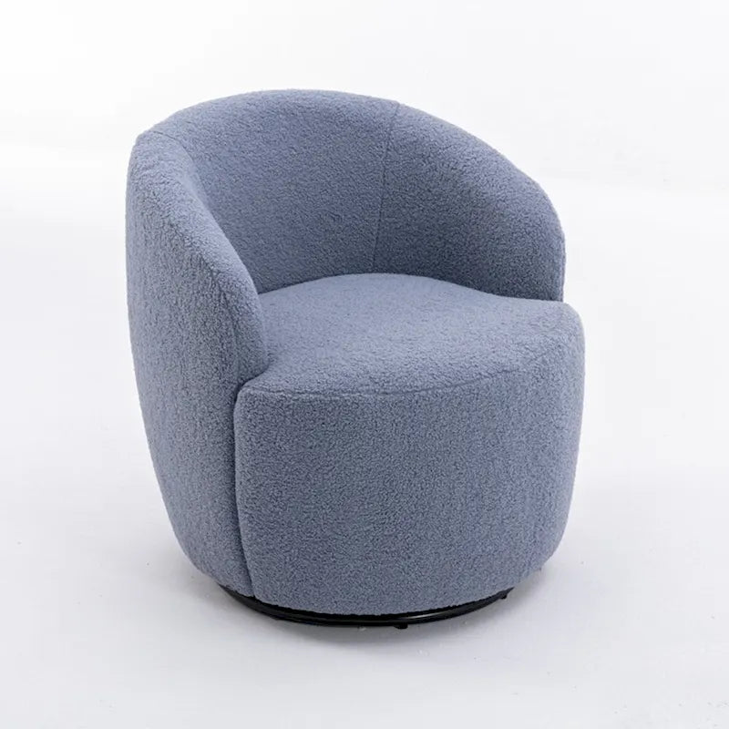 Sillón giratorio de 360° con barril – Tejido suave de borreguito, respaldo ergonómico