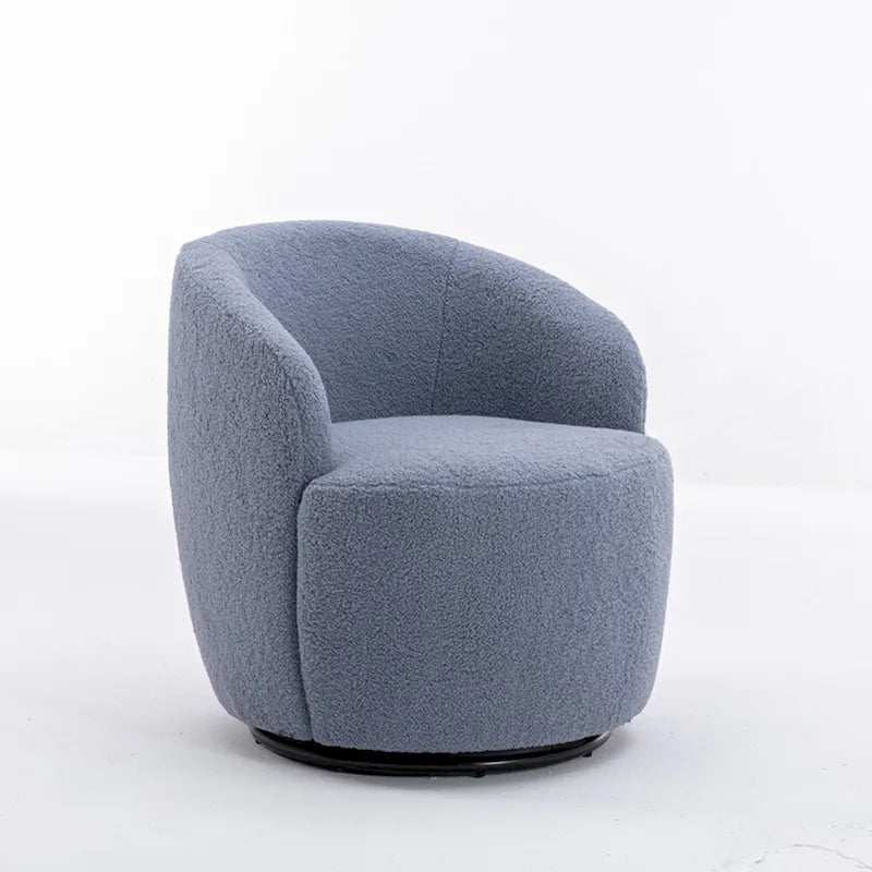 Sillón giratorio de 360° con barril – Tejido suave de borreguito, respaldo ergonómico