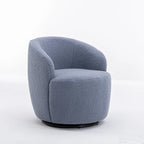 Sillón giratorio de 360° con barril – Tejido suave de borreguito, respaldo ergonómico