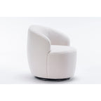 Sillón giratorio de 360° con barril – Tejido suave de borreguito, respaldo ergonómico