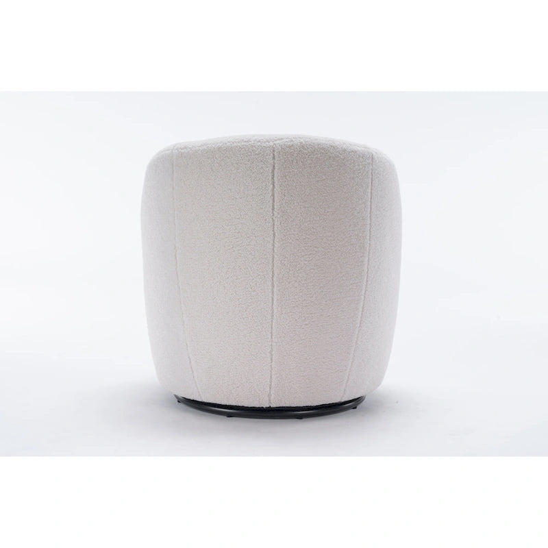 Sillón giratorio de 360° con barril – Tejido suave de borreguito, respaldo ergonómico