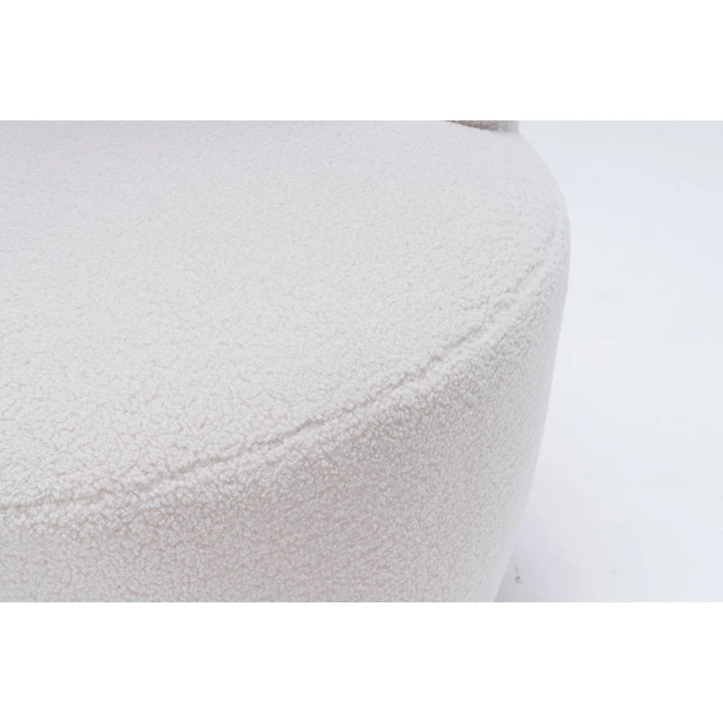 Sillón giratorio de 360° con barril – Tejido suave de borreguito, respaldo ergonómico