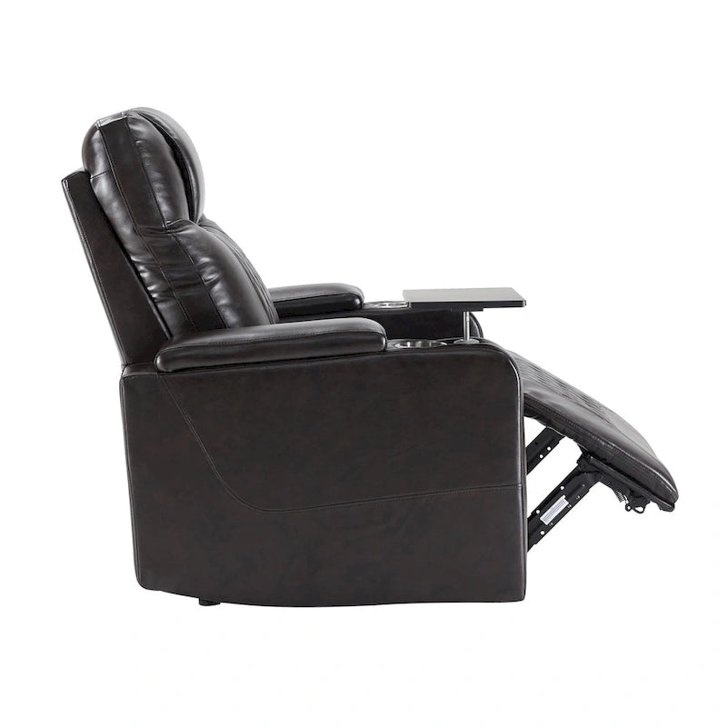 Sillón reclinable eléctrico con puerto de carga USB, bandeja giratoria y portavasos