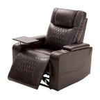 Sillón reclinable eléctrico con puerto de carga USB, bandeja giratoria y portavasos