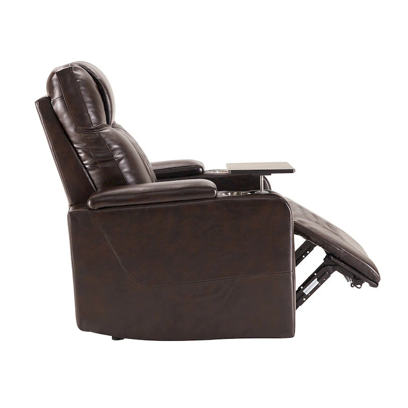Sillón reclinable eléctrico con puerto de carga USB, bandeja giratoria y portavasos