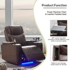 Sillón reclinable eléctrico con puerto de carga USB, bandeja giratoria y portavasos