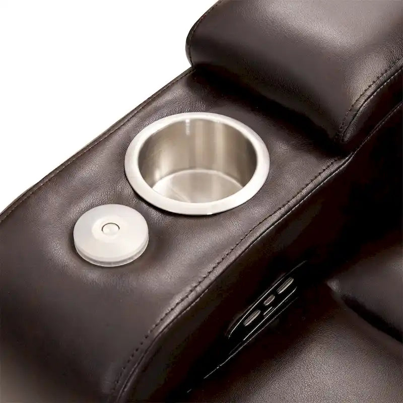 Sillón reclinable eléctrico con puerto de carga USB, bandeja giratoria y portavasos