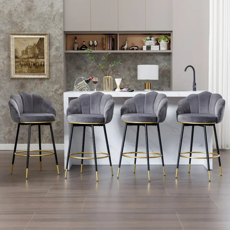 Taburetes de Bar Giratorios Modernos Con Respaldo – Juego de 2, Elegantes Asientos de Cocina