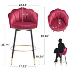 Taburetes de Bar Giratorios Modernos Con Respaldo – Juego de 2, Elegantes Asientos de Cocina