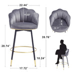 Taburetes de Bar Giratorios Modernos Con Respaldo – Juego de 2, Elegantes Asientos de Cocina