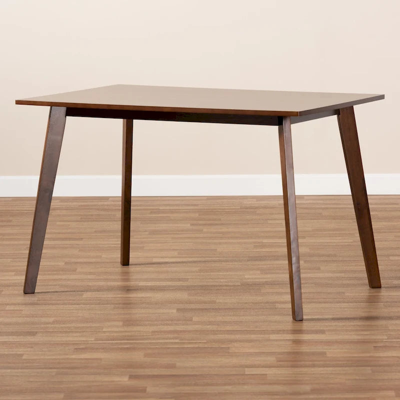 Mesa de comedor rectangular de madera de estilo moderno de mediados de siglo – Capacidad para 4 personas, acabado en nogal