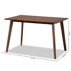 Mesa de comedor rectangular de madera de estilo moderno de mediados de siglo – Capacidad para 4 personas, acabado en nogal