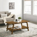 Mesa de centro con estante de madera de estilo moderno de mediados de siglo