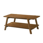 Mesa de centro con estante de madera de estilo moderno de mediados de siglo