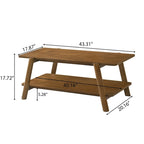 Mesa de centro con estante de madera de estilo moderno de mediados de siglo