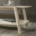 Mesa de centro con estante de madera de estilo moderno de mediados de siglo