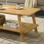 Mesa de centro con estante de madera de estilo moderno de mediados de siglo