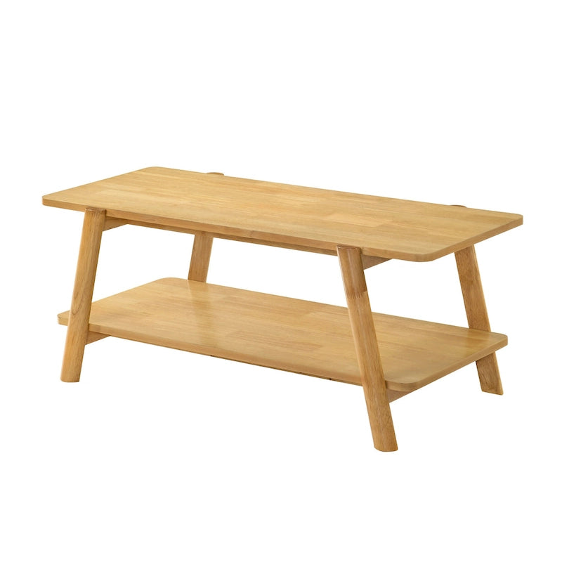 Mesa de centro con estante de madera de estilo moderno de mediados de siglo