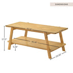 Mesa de centro con estante de madera de estilo moderno de mediados de siglo