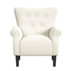 Sillón decorativo con brazos enrollados y respaldo capitoné – 3 colores, capacidad de 500 lb