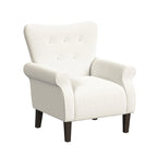Sillón decorativo con brazos enrollados y respaldo capitoné – 3 colores, capacidad de 500 lb