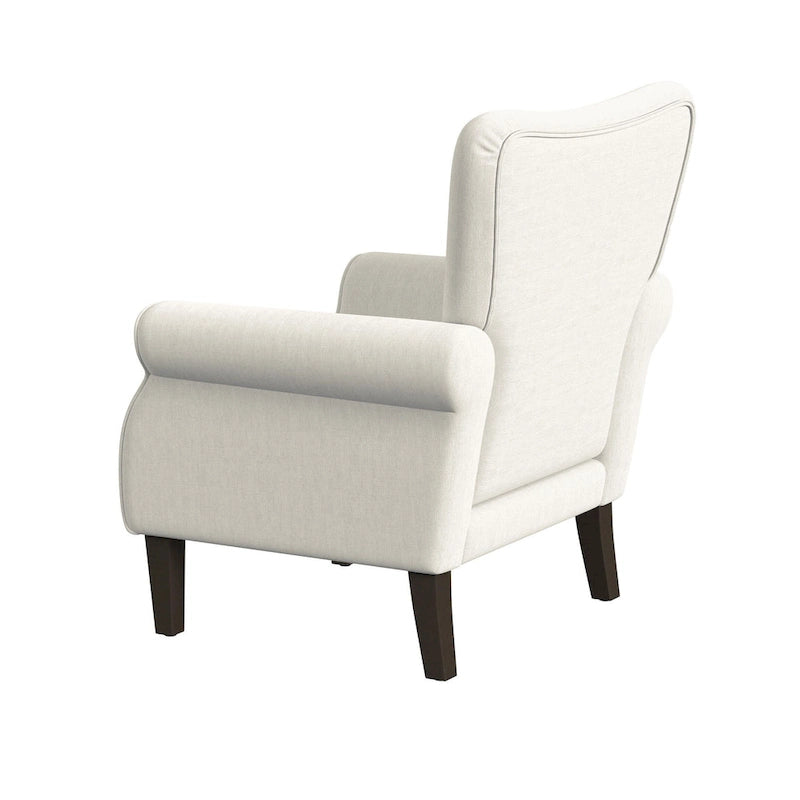 Sillón decorativo con brazos enrollados y respaldo capitoné – 3 colores, capacidad de 500 lb