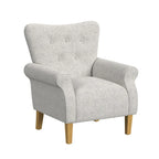 Sillón decorativo con brazos enrollados y respaldo capitoné – 3 colores, capacidad de 500 lb