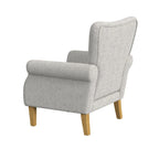 Sillón decorativo con brazos enrollados y respaldo capitoné – 3 colores, capacidad de 500 lb