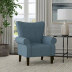 Sillón decorativo con brazos enrollados y respaldo capitoné – 3 colores, capacidad de 500 lb
