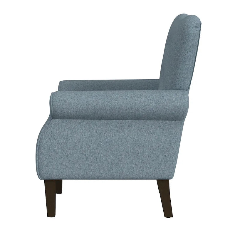 Sillón decorativo con brazos enrollados y respaldo capitoné – 3 colores, capacidad de 500 lb