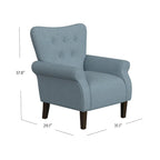 Sillón decorativo con brazos enrollados y respaldo capitoné – 3 colores, capacidad de 500 lb