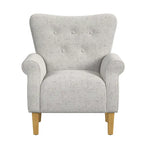 Sillón decorativo con brazos enrollados y respaldo capitoné – 3 colores, capacidad de 500 lb