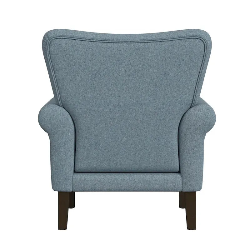Sillón decorativo con brazos enrollados y respaldo capitoné – 3 colores, capacidad de 500 lb