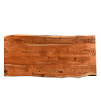 Mesa de comedor de madera maciza con borde natural – Acacia, patas de acero inoxidable