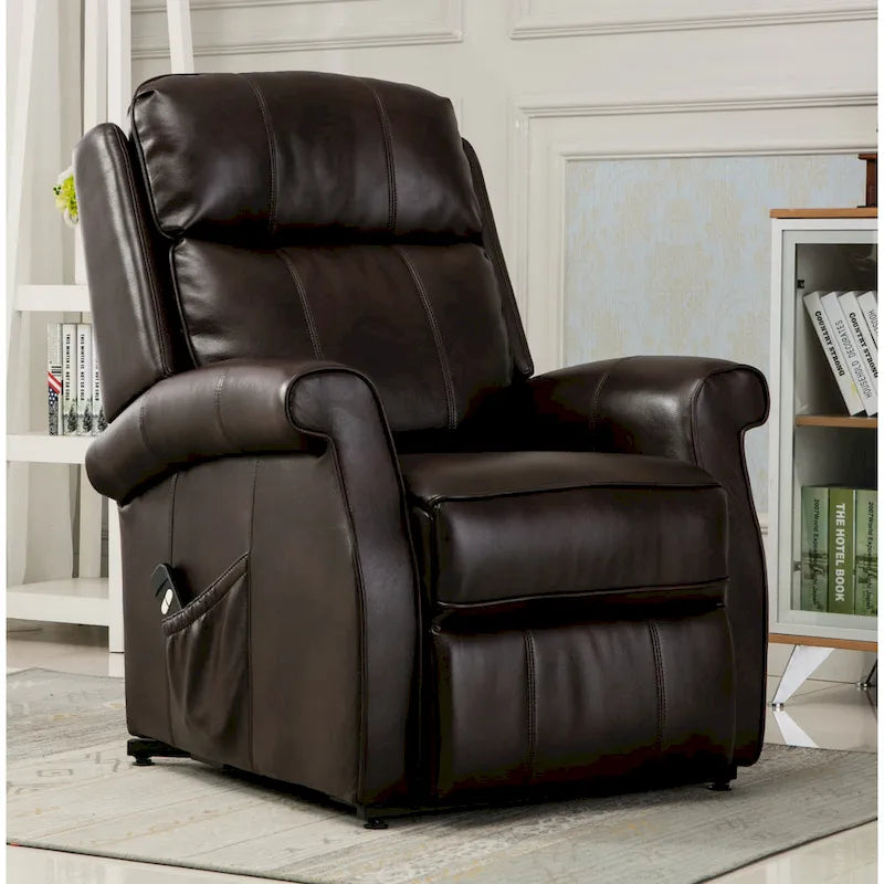 Sillón Reclinable Tradicional con Elevación Asistida – Piel Sintética, 3 Posiciones, 5 Colores