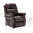 Sillón Reclinable Tradicional con Elevación Asistida – Piel Sintética, 3 Posiciones, 5 Colores