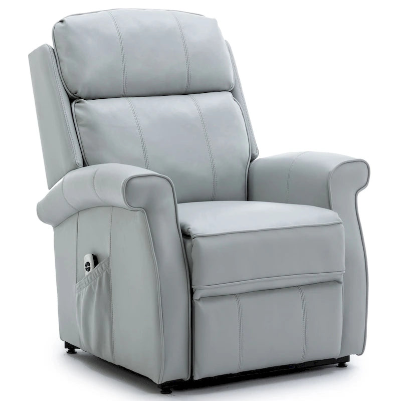Sillón Reclinable Tradicional con Elevación Asistida – Piel Sintética, 3 Posiciones, 5 Colores