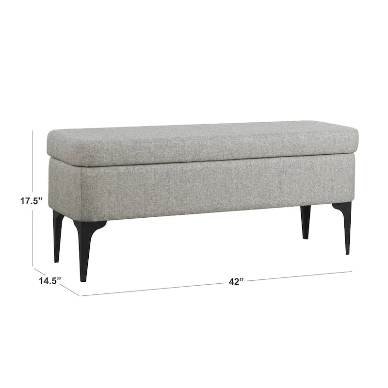 Banco moderno de almacenamiento de 42" con tapa elevable – Múltiples opciones de tapizado