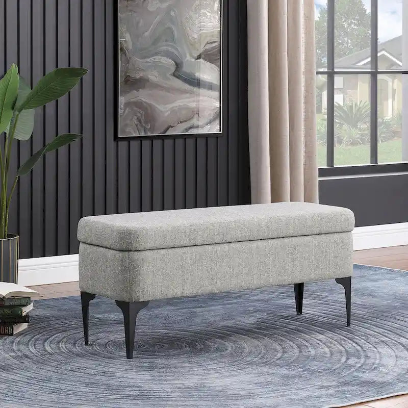 Banco moderno de almacenamiento de 42" con tapa elevable – Múltiples opciones de tapizado