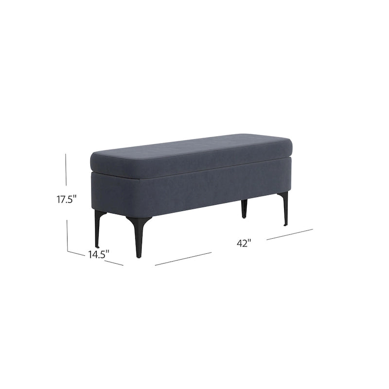 Banco moderno de almacenamiento de 42" con tapa elevable – Múltiples opciones de tapizado