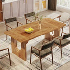 Mesa de comedor rectangular blanca de 70.89" – Con capacidad para 6-8 personas, MDF resistente a los arañazos